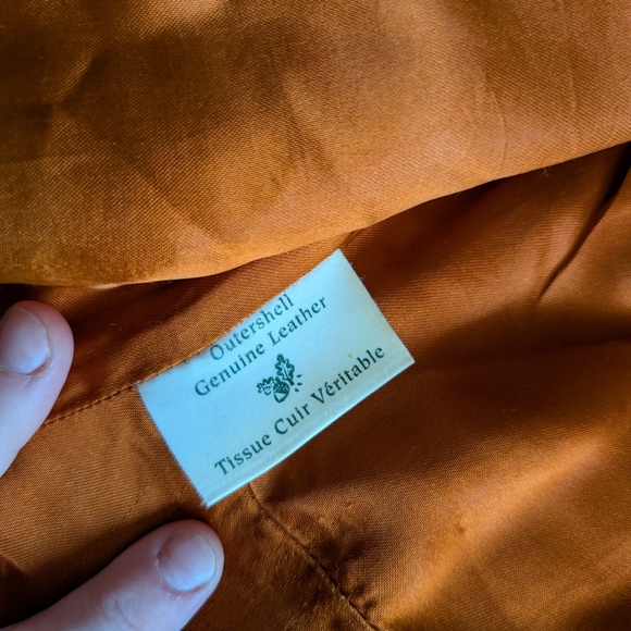 📼🇨🇦 Awesome Vintage Danier Orange Suede Jacket With Retro Buttons - Large - Picture 12 of 13